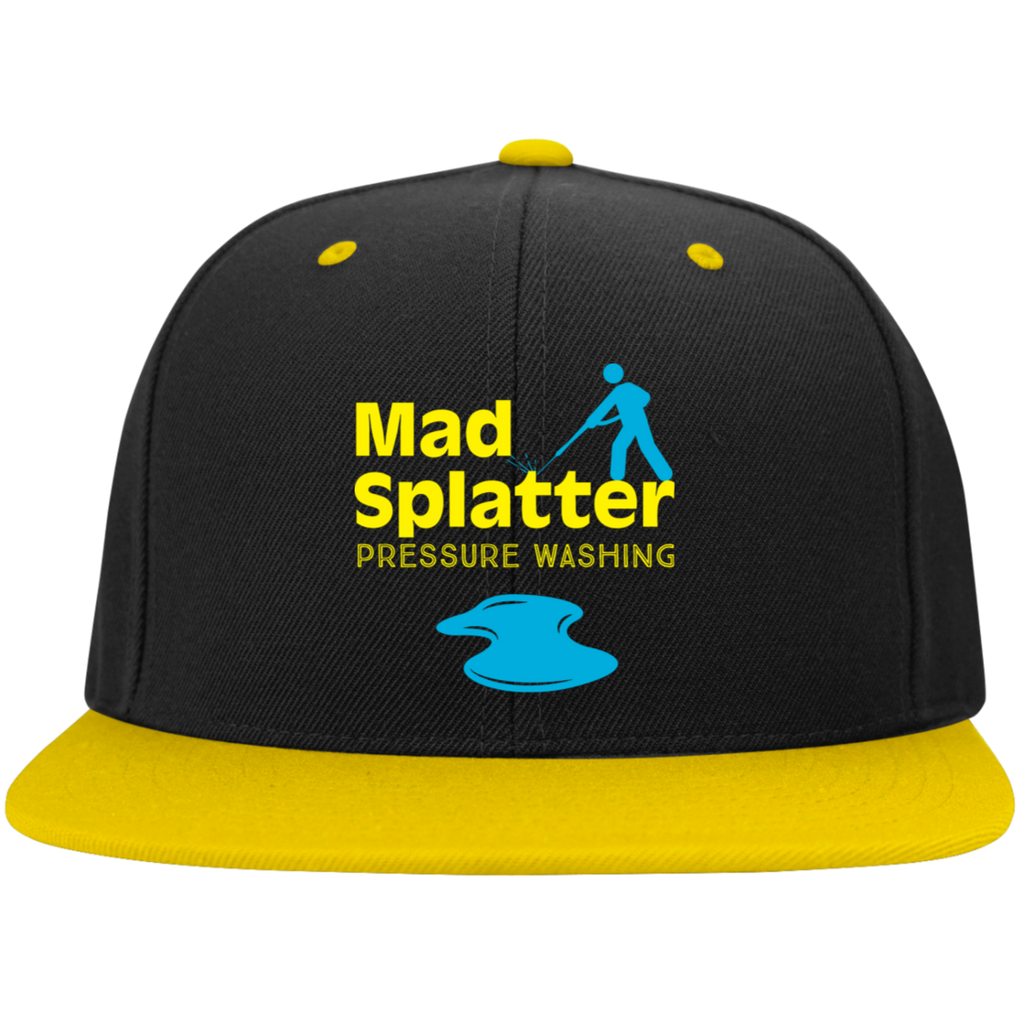 Mad Splatter YellowAndBlue Mid Logo Trans STC19 Embroidered Flat Bill High-Profile Snapback Hat