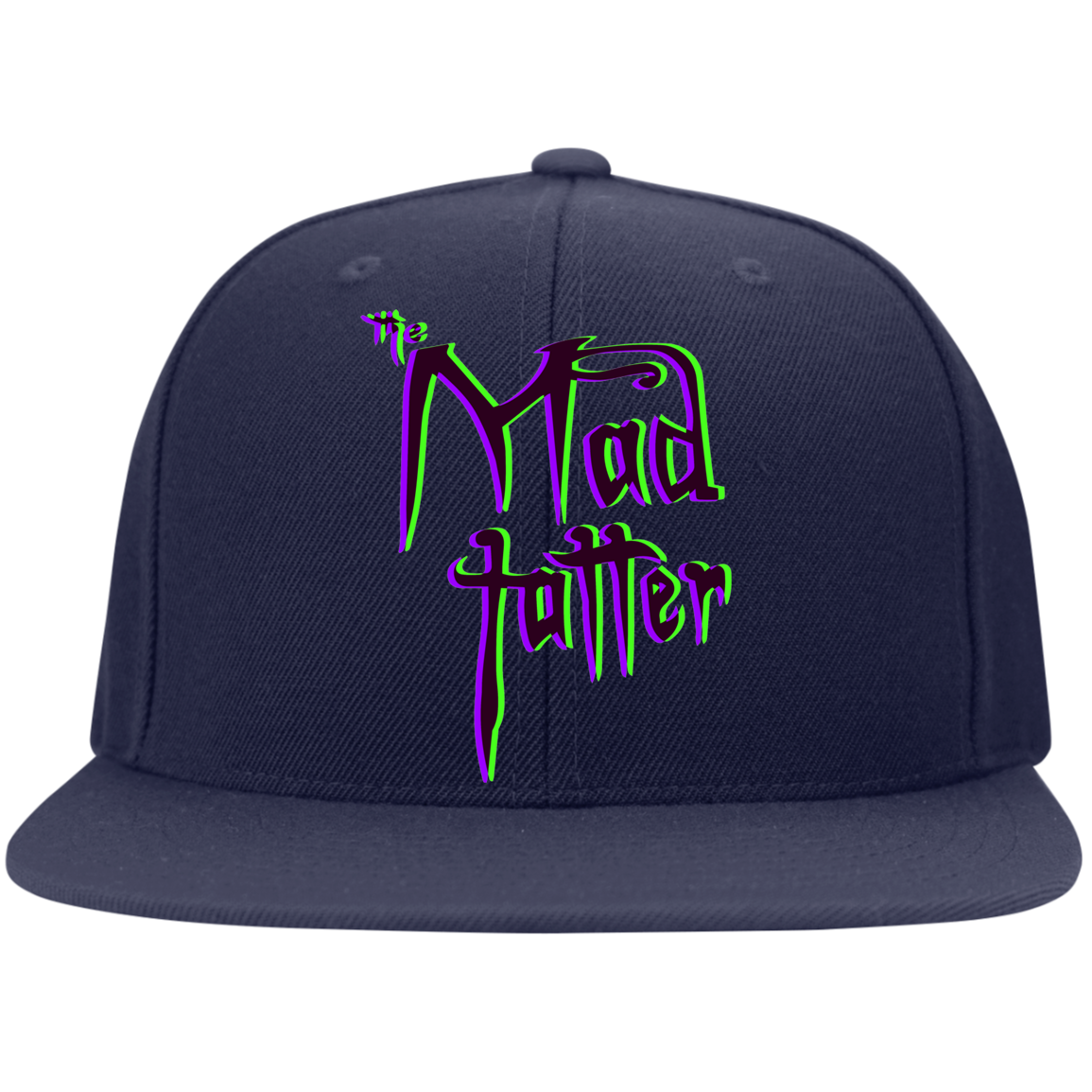 Mad Tatter 3D Logo Flat Bill High-Profile Snapback Hat - Purple/Green