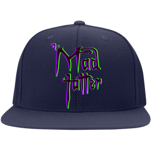 Mad Tatter 3D Logo Flat Bill High-Profile Snapback Hat - Purple/Green