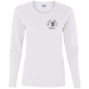 Ladies' Penta-Ram Cotton LS T-Shirt - Black Logo
