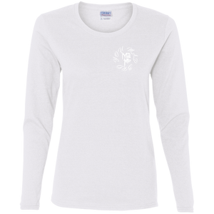 Ladies' Split Personalities Cotton LS T-Shirt - White Logo
