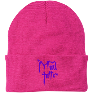 Mad Tatter Knit Cap - Purple Logo