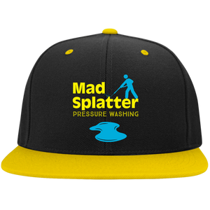 Mad Splatter YellowAndBlue Mid Logo Trans STC19 Embroidered Flat Bill High-Profile Snapback Hat