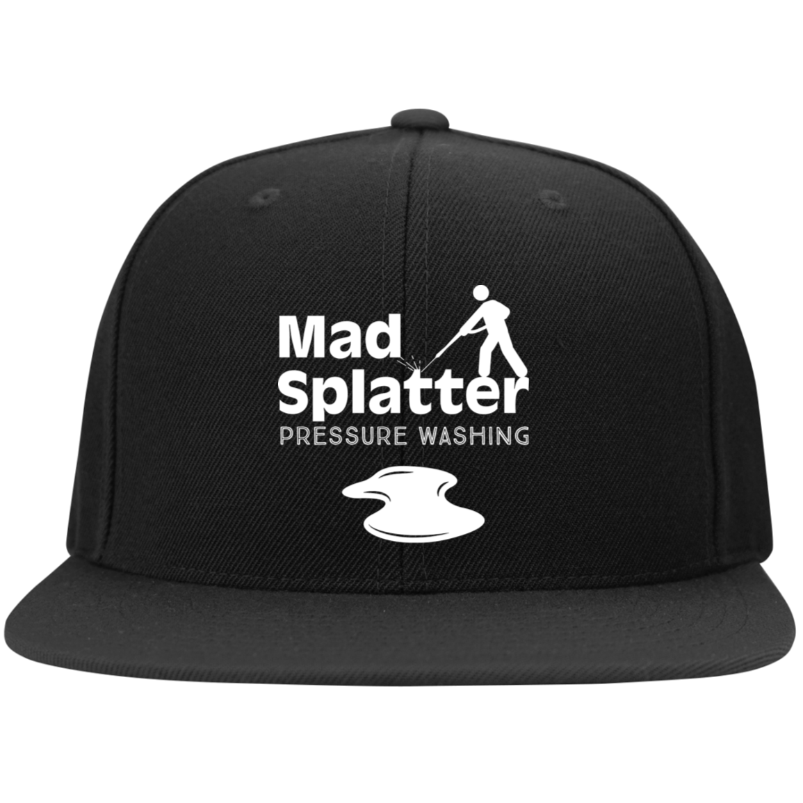 Mad Splatter White Mid Logo Trans STC19 Embroidered Flat Bill High-Profile Snapback Hat