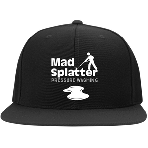 Mad Splatter White Mid Logo Trans STC19 Embroidered Flat Bill High-Profile Snapback Hat