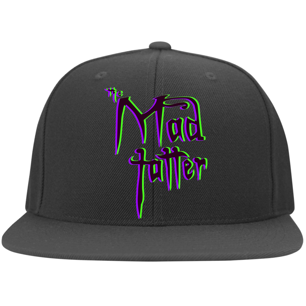 Mad Tatter 3D Logo Flat Bill Twill Flexfit Cap - Purple/Green