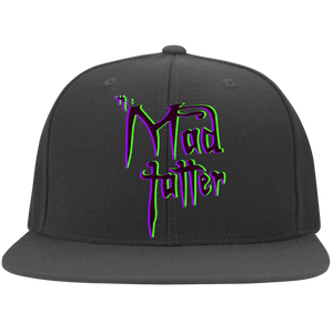 Mad Tatter 3D Logo Flat Bill Twill Flexfit Cap - Purple/Green