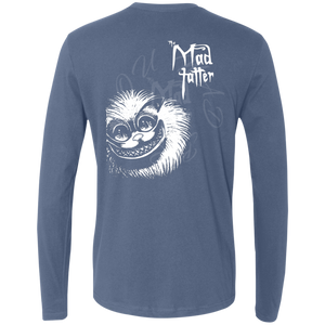 Mad Mural Cat Men's Premium Long Sleeve Shirt - White Logo