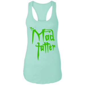 Ladies Mad Tatter Racerback Tank - Green Logo
