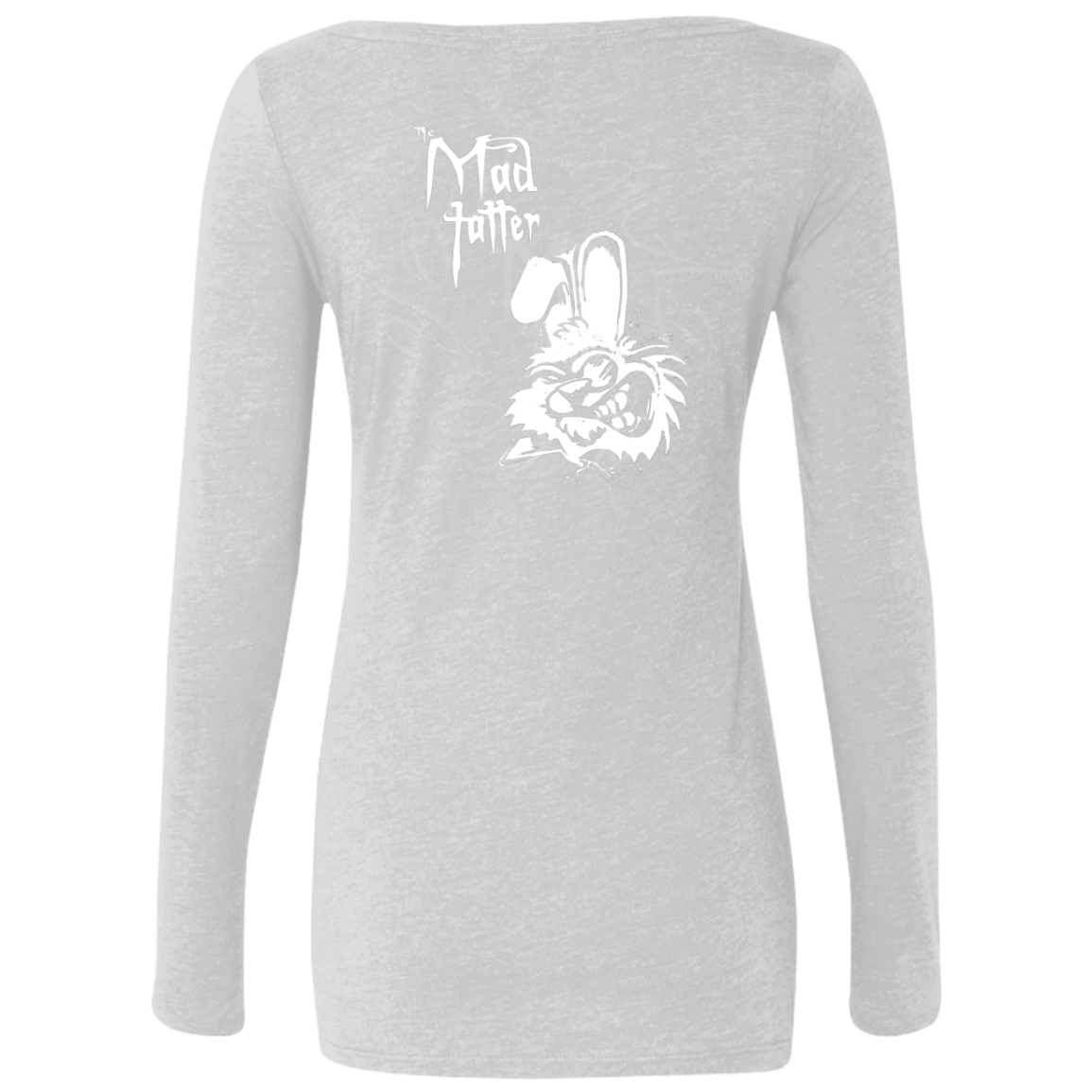 Ladies' Mad Mural Rabbit Triblend Long Sleeve Scoop - White Logo