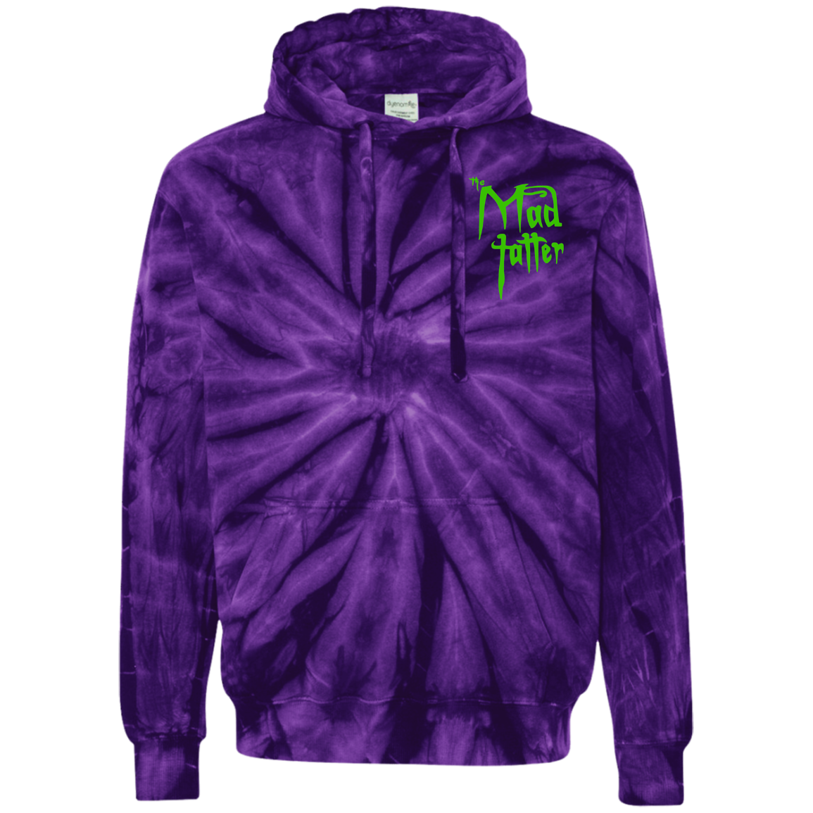 Mad Tatter Tie-Dyed Pullover Hoodie - Green Logo